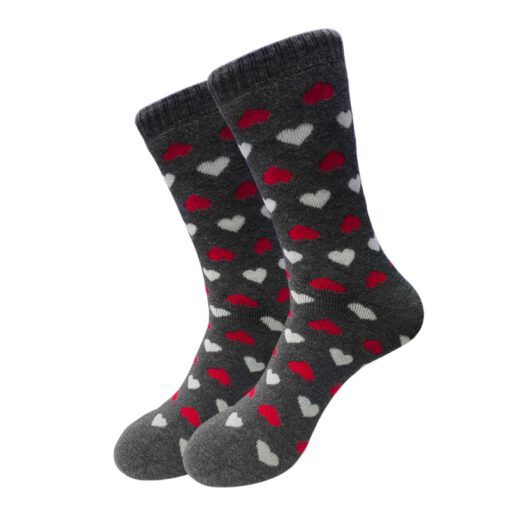 Towel Warm Socks - Grey Heart